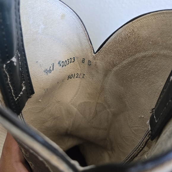 Vintage Green and Gray Western Wear Leather Boots 8 - Picture 6 of 12